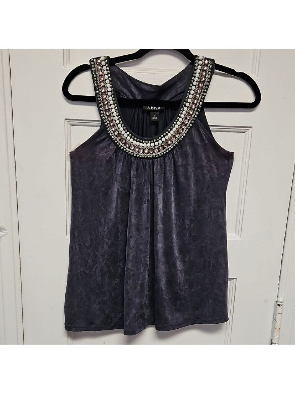 A. Byer Elegant Embellished Neckline Tank Top